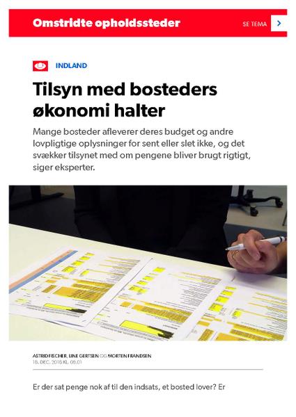 Det økonomiske tilsyn med bosteder